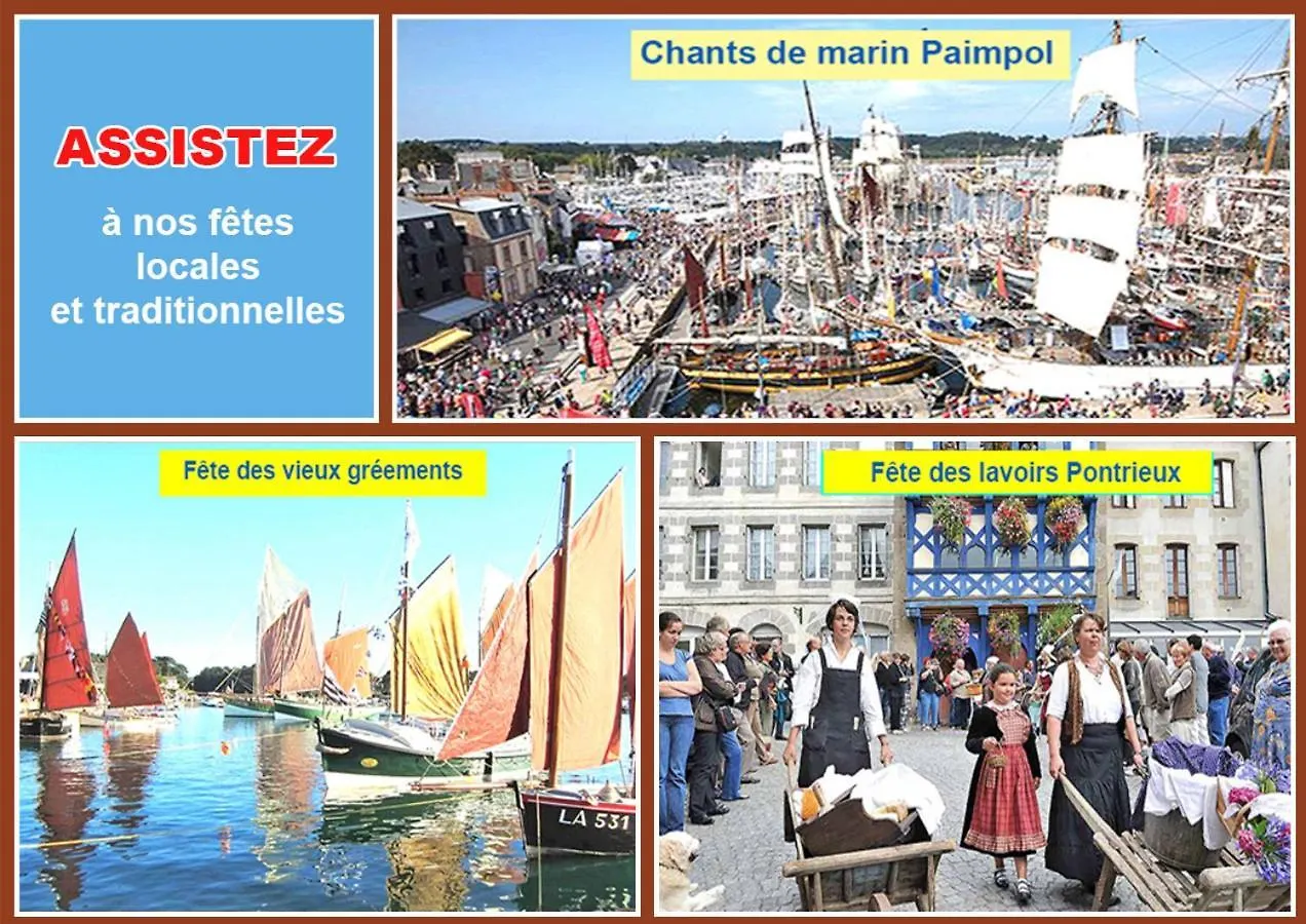 Gite Entre Paimpol Brehat Et Perros Guirec Cote De Granit Rose Vue Terre Mer Plouguiel フランス