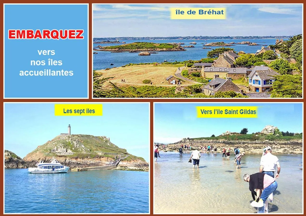 Gite Entre Paimpol Brehat Et Perros Guirec Cote De Granit Rose Vue Terre Mer Plouguiel Fransa