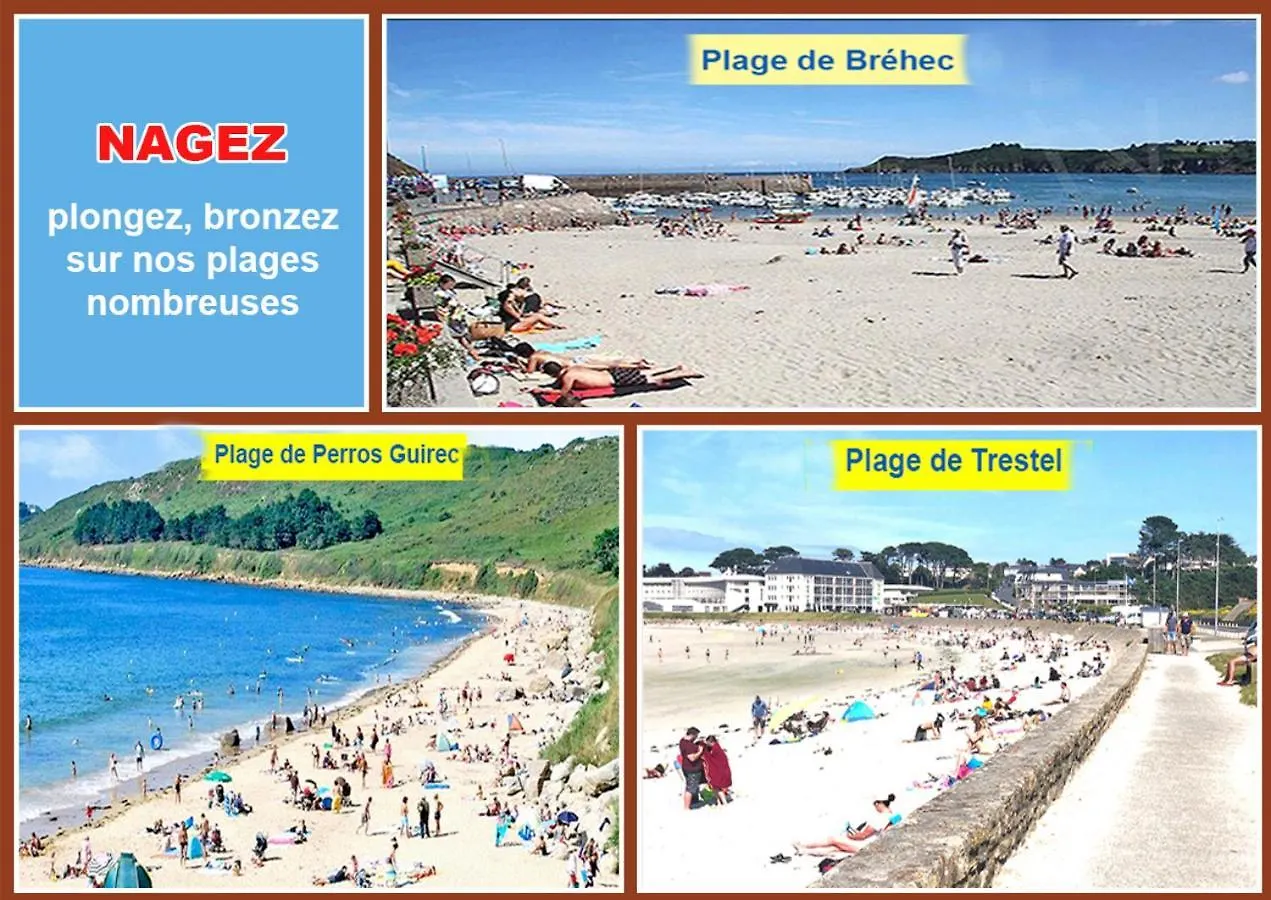 Gite Entre Paimpol Brehat Et Perros Guirec Cote De Granit Rose Vue Terre Mer Plouguiel フランス