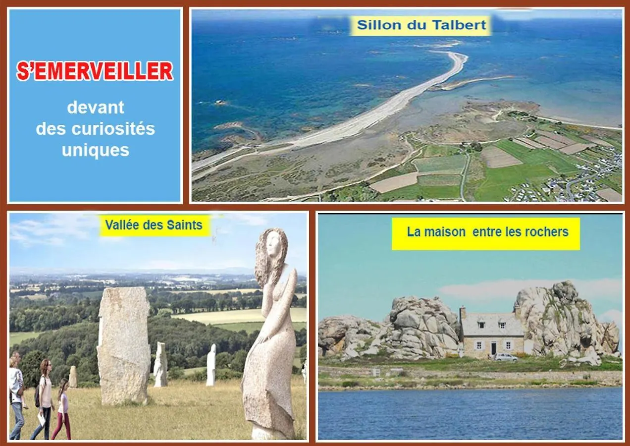 別荘 Gite Entre Paimpol Brehat Et Perros Guirec Cote De Granit Rose Vue Terre Mer Plouguiel